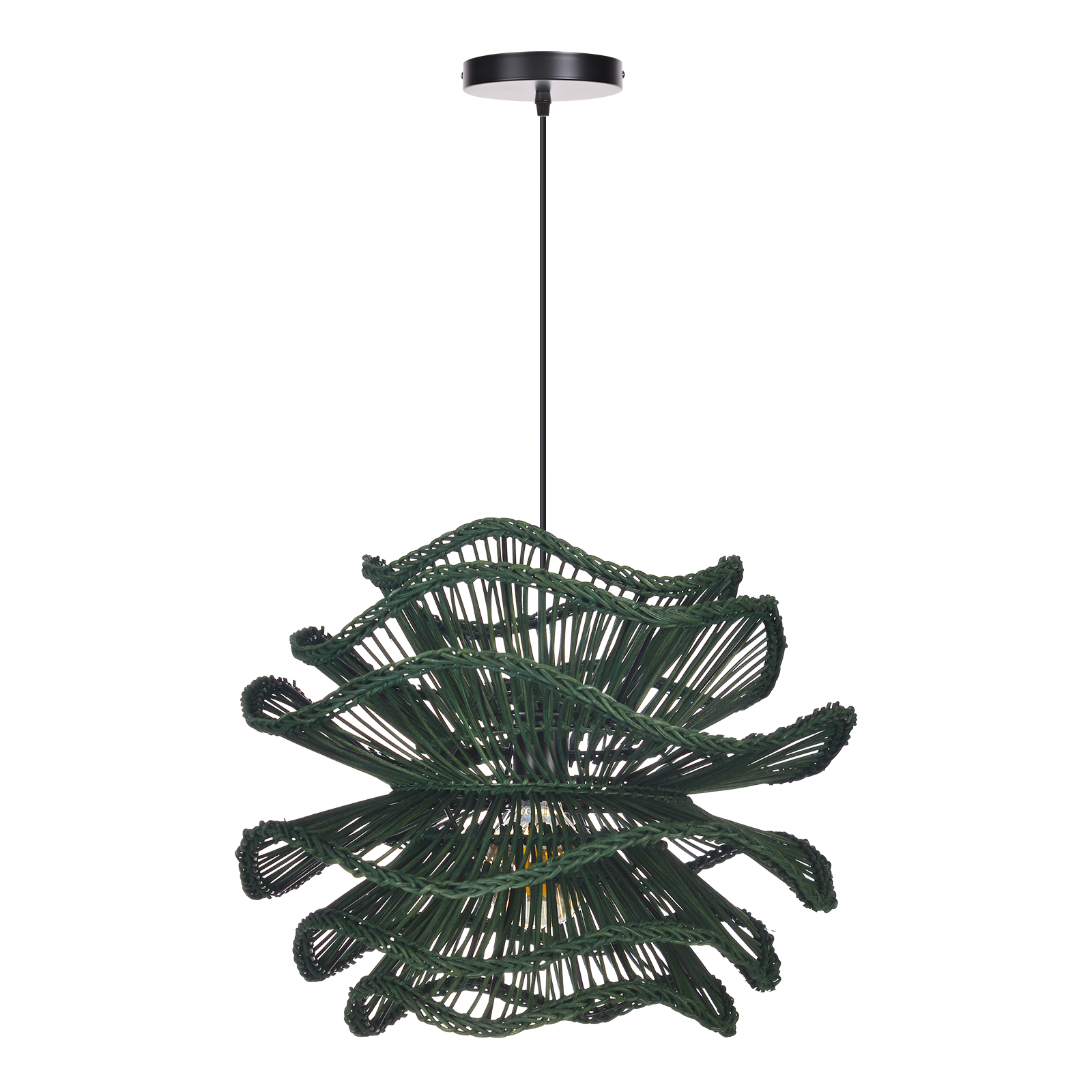 Handcrafted Wabi-Sabi Rattan Chandelier Natural Boho Lighting for Living Room, Dining Room & Bedroom