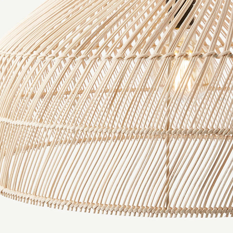Rattan Weaving Bell Shape Pendant Lighting Fixture