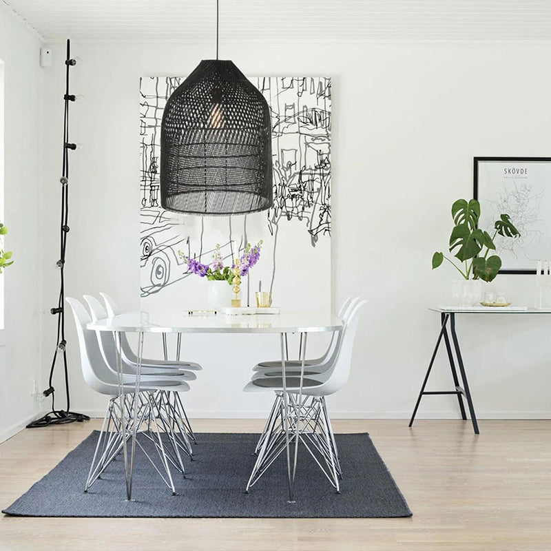 Rattan Weaving Bell Shape Pendant Lighting Fixture