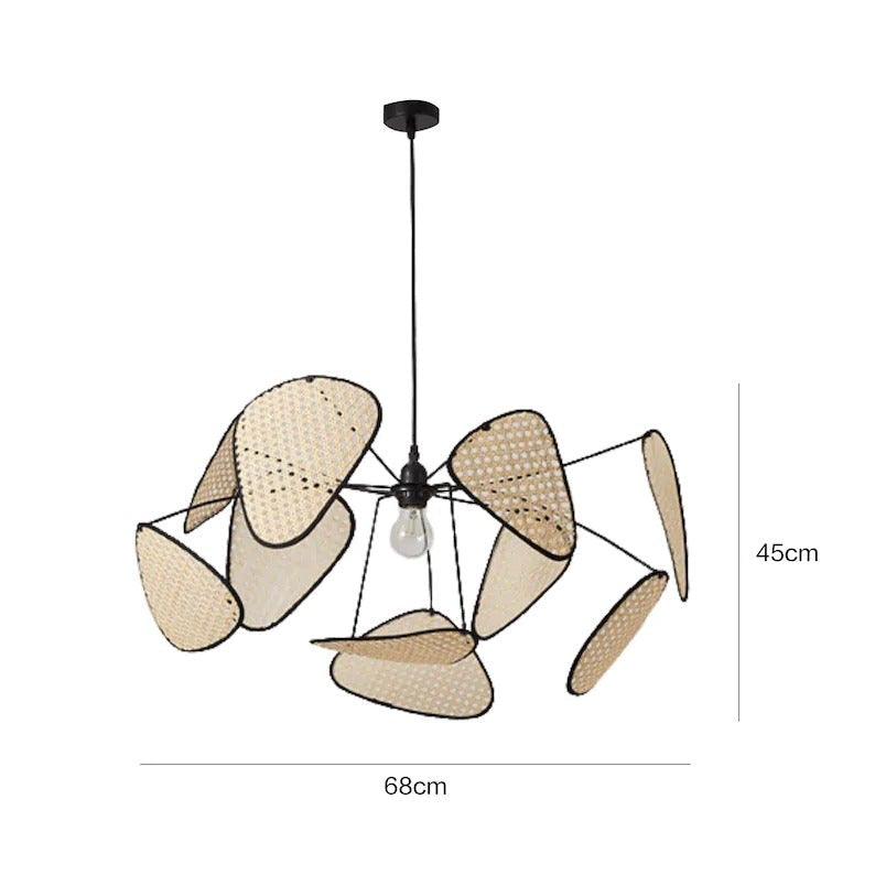 Retro Rattan Chandelier Handmade Pendant Lampshade