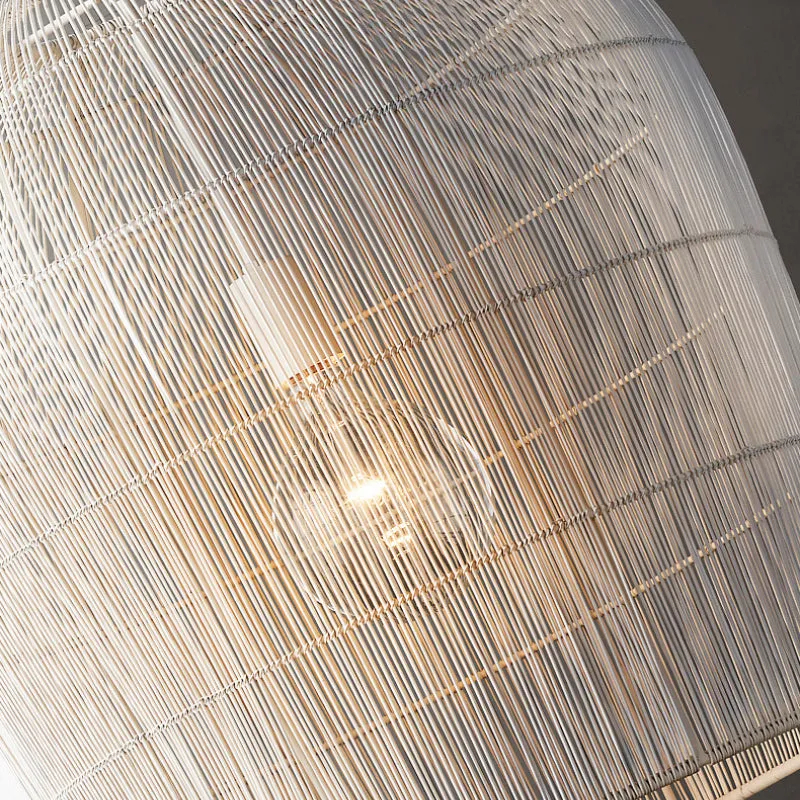 Wabi-sabi Black Rattan Pendant Light Dining Room Living Room Chandelier