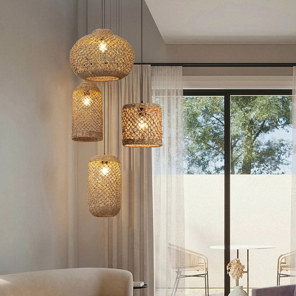 Japanese Style Creative Rattan Restaurant Living room Pendant Light