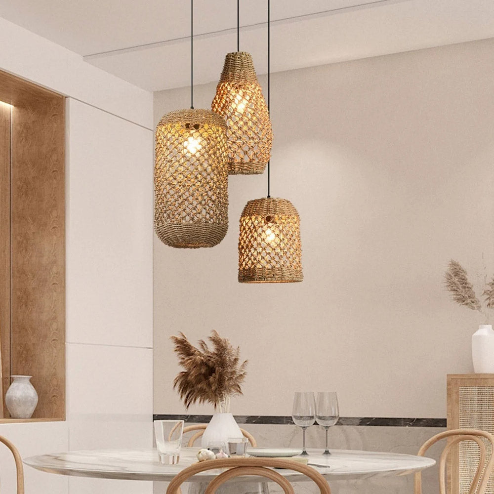 Japanese Style Creative Rattan Restaurant Living room Pendant Light