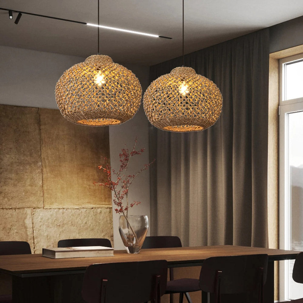Japanese Style Creative Rattan Restaurant Living room Pendant Light