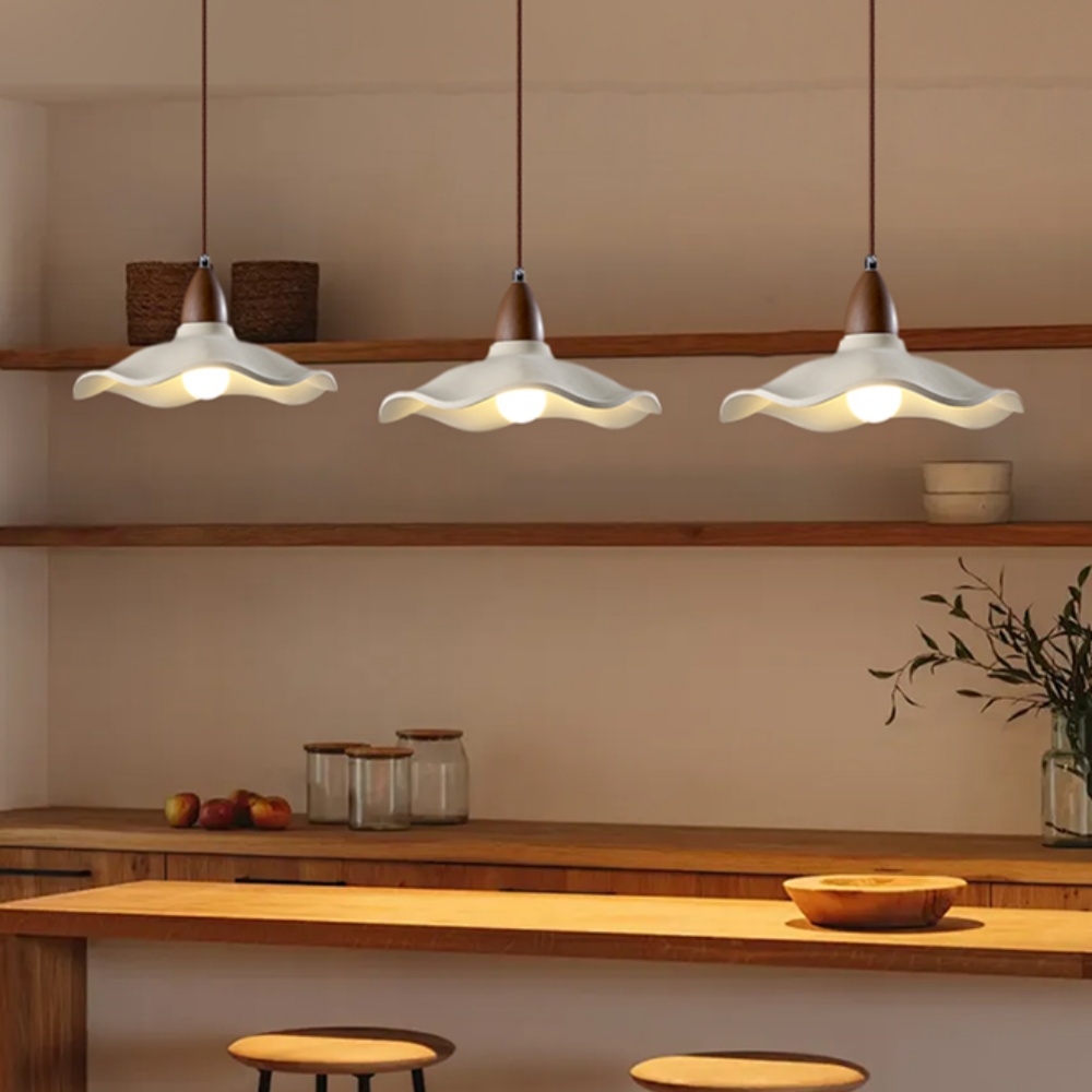 Wabi-sabi Chandelier Dining Room Bedroom Solid Wood Pendant Light