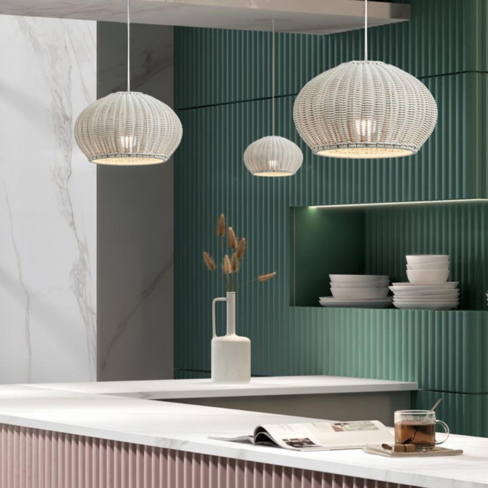 Outdoor Waterproof Restaurant Hand-woven Rattan Chandelier