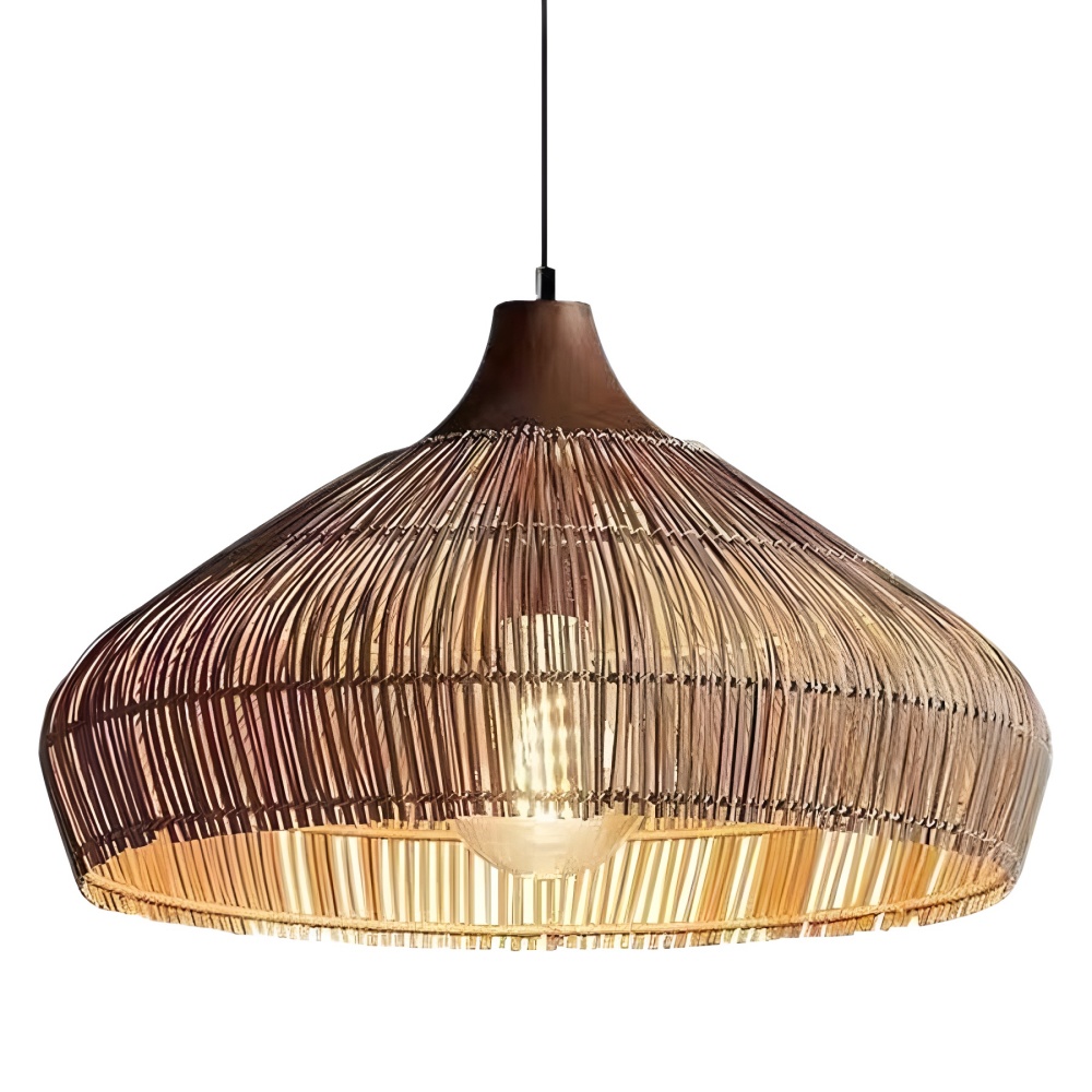 Japanese Hand-woven Rattan Lampshade Suitable For Dining Room Table