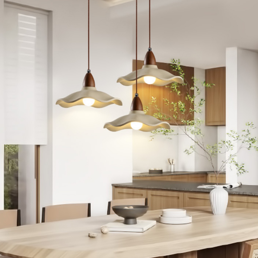 Wabi-sabi Chandelier Dining Room Bedroom Solid Wood Pendant Light