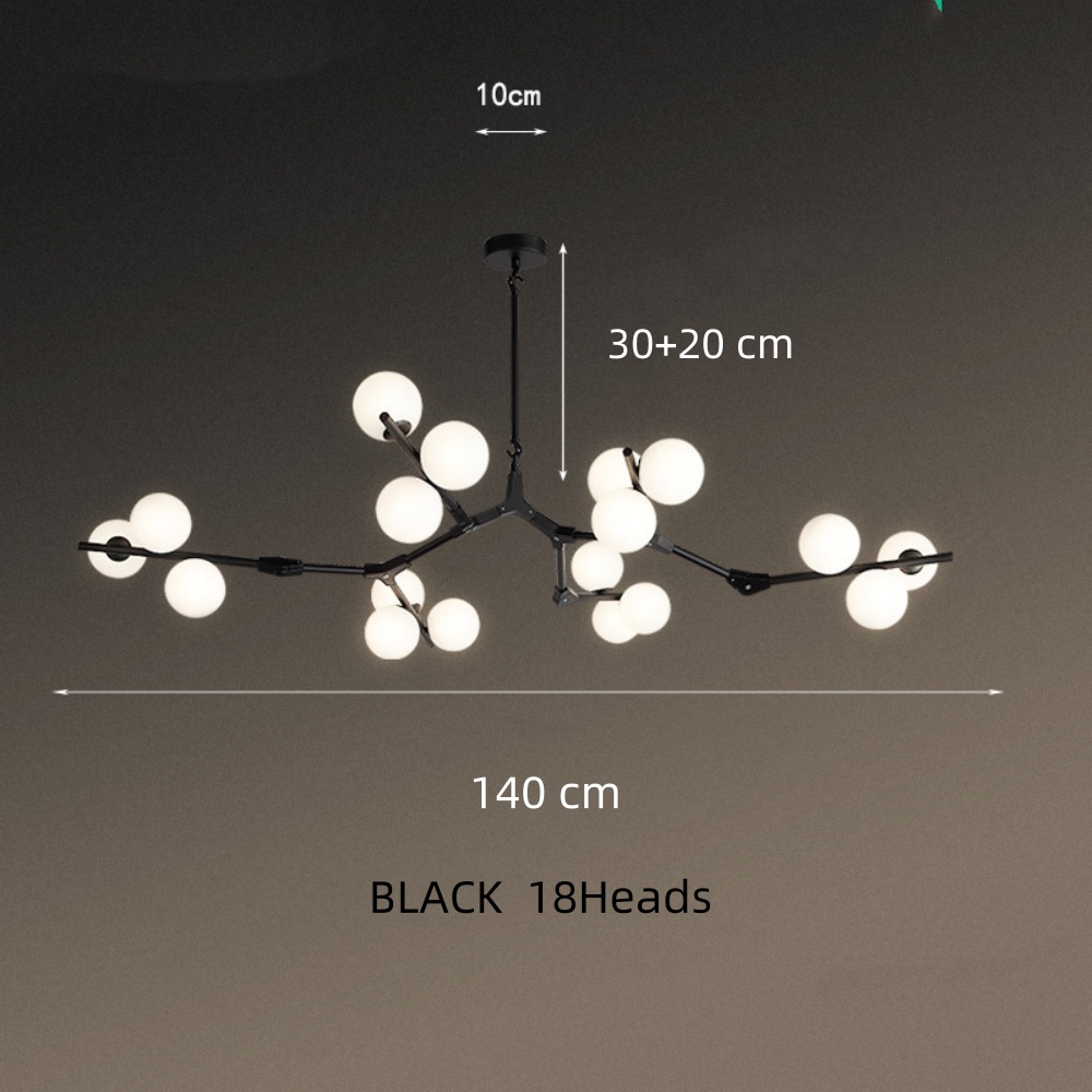 Modern Glass Ball Molecular Chandelier Living Room Pendant Light