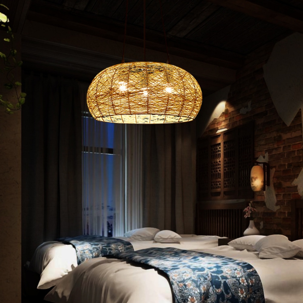 Vintage Hand-wove Hemp Rope Pendant Light