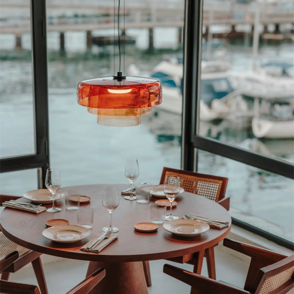 Nordic Triple Layer Glass Pendant Lights Dining Room  Chandelier