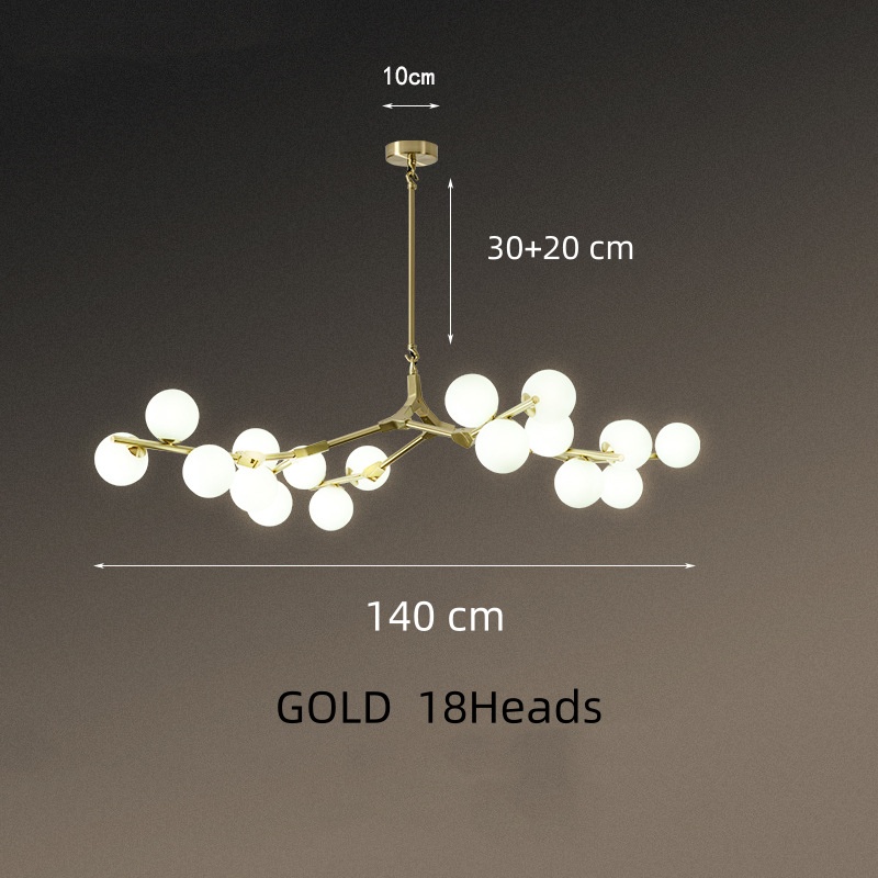 Modern Glass Ball Molecular Chandelier Living Room Pendant Light