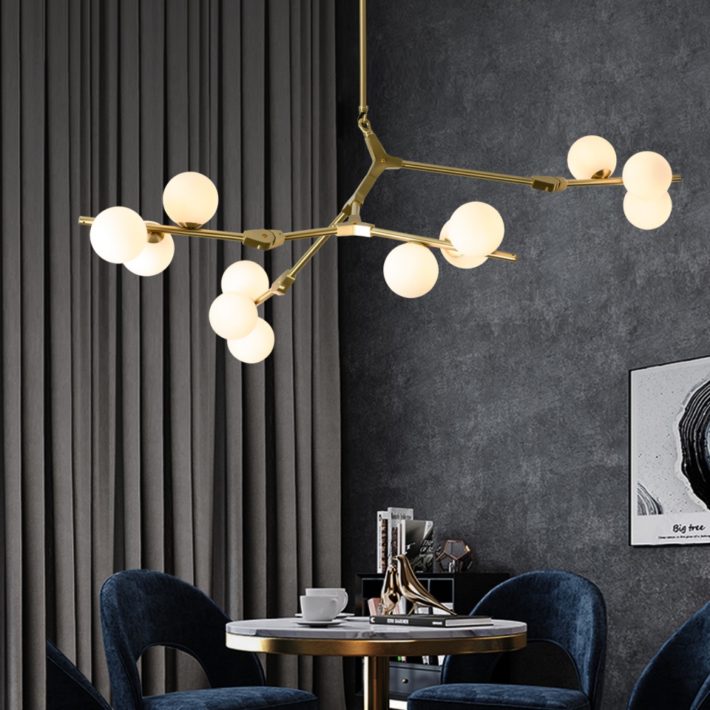 Modern Glass Ball Molecular Chandelier Living Room Pendant Light