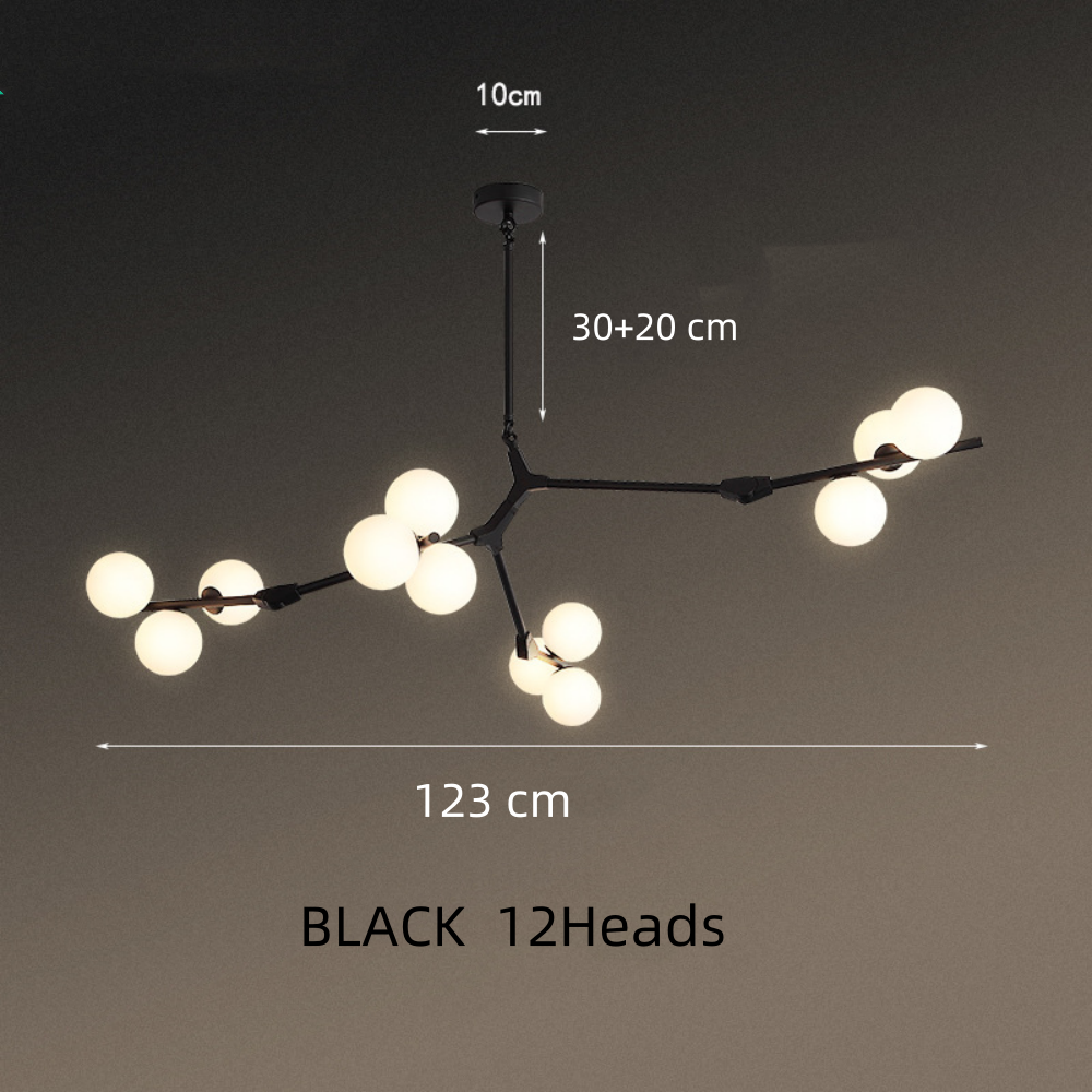 Modern Glass Ball Molecular Chandelier Living Room Pendant Light