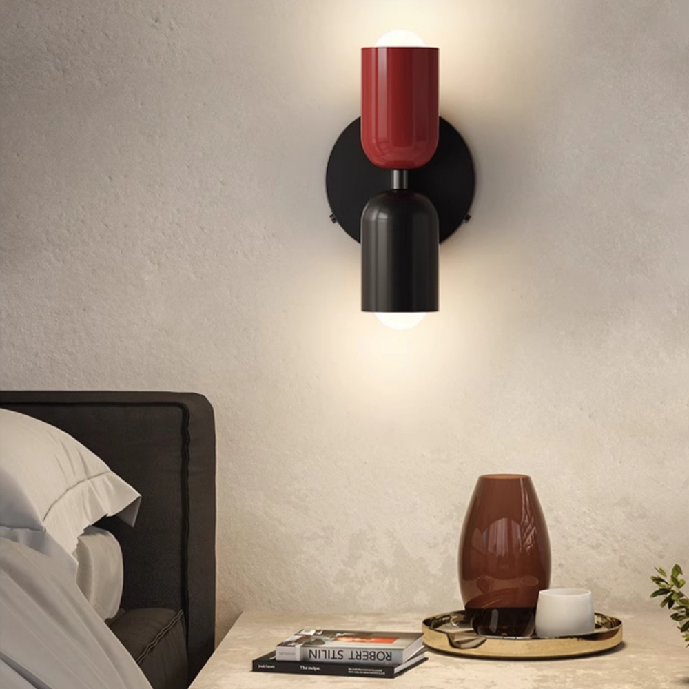Nordic Multicolor Double Head Wall Lamp Bedroom Bedside Corridor Wall Light