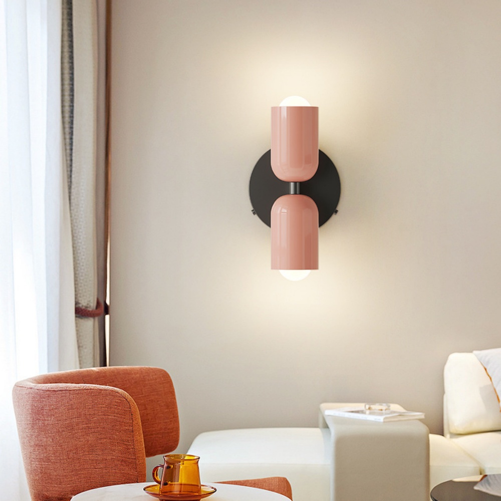 Nordic Multicolor Double Head Wall Lamp Bedroom Bedside Corridor Wall Light