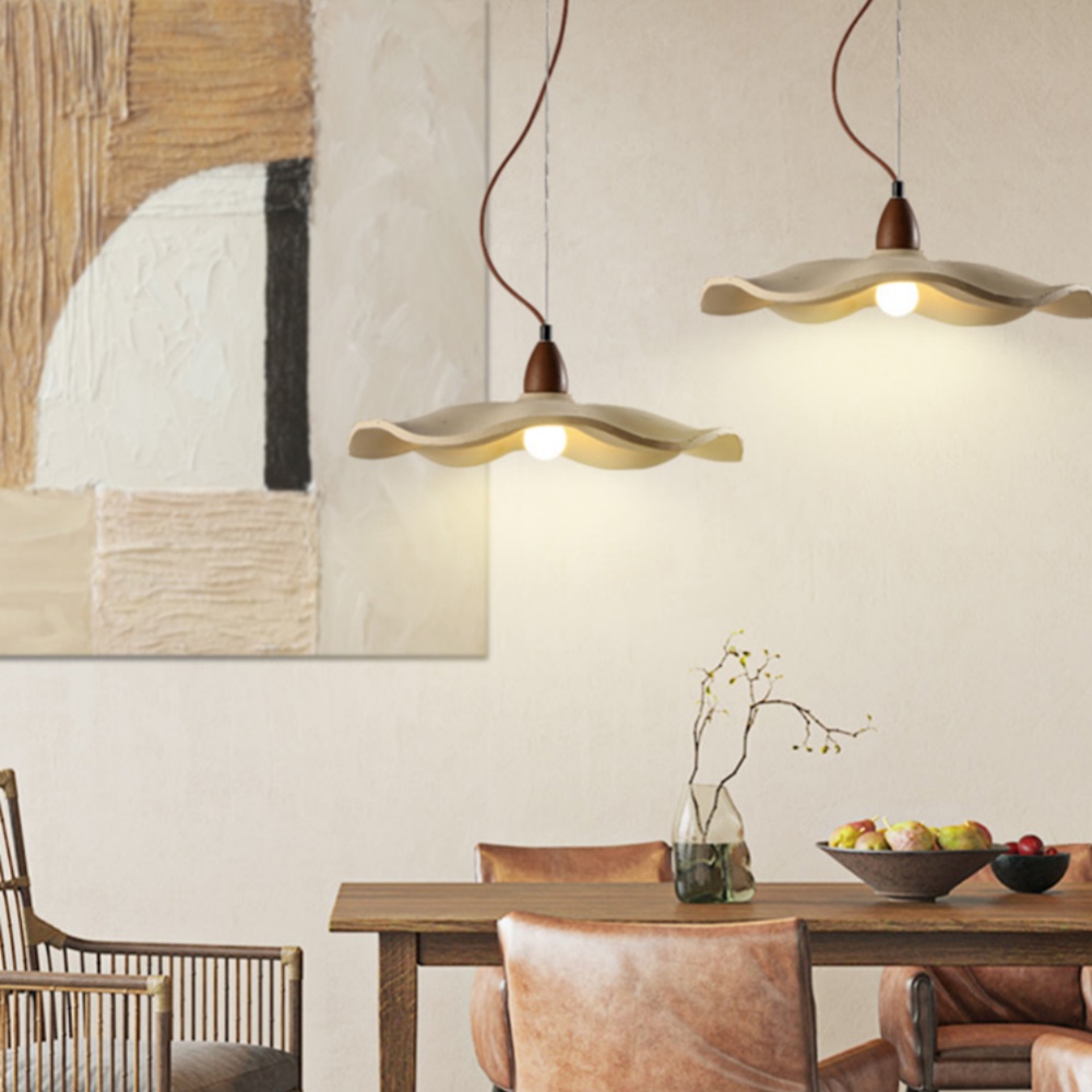 Wabi-sabi Chandelier Dining Room Bedroom Solid Wood Pendant Light