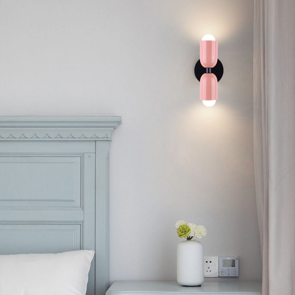 Nordic Multicolor Double Head Wall Lamp Bedroom Bedside Corridor Wall Light