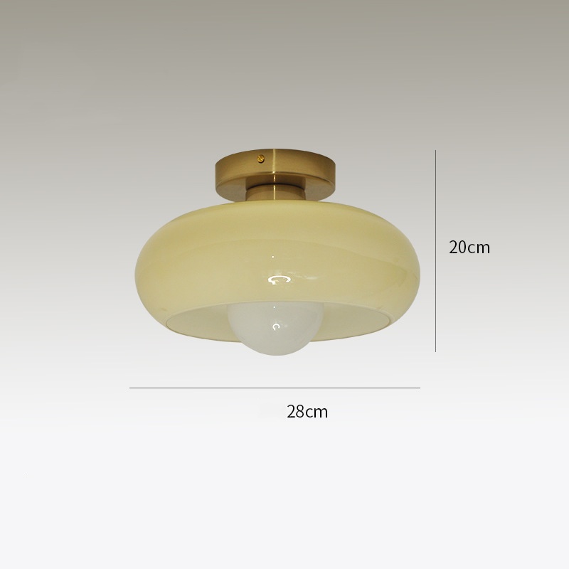 French Vintage Hallway Ceiling Light Recessed Glass Lamp for Dining Room