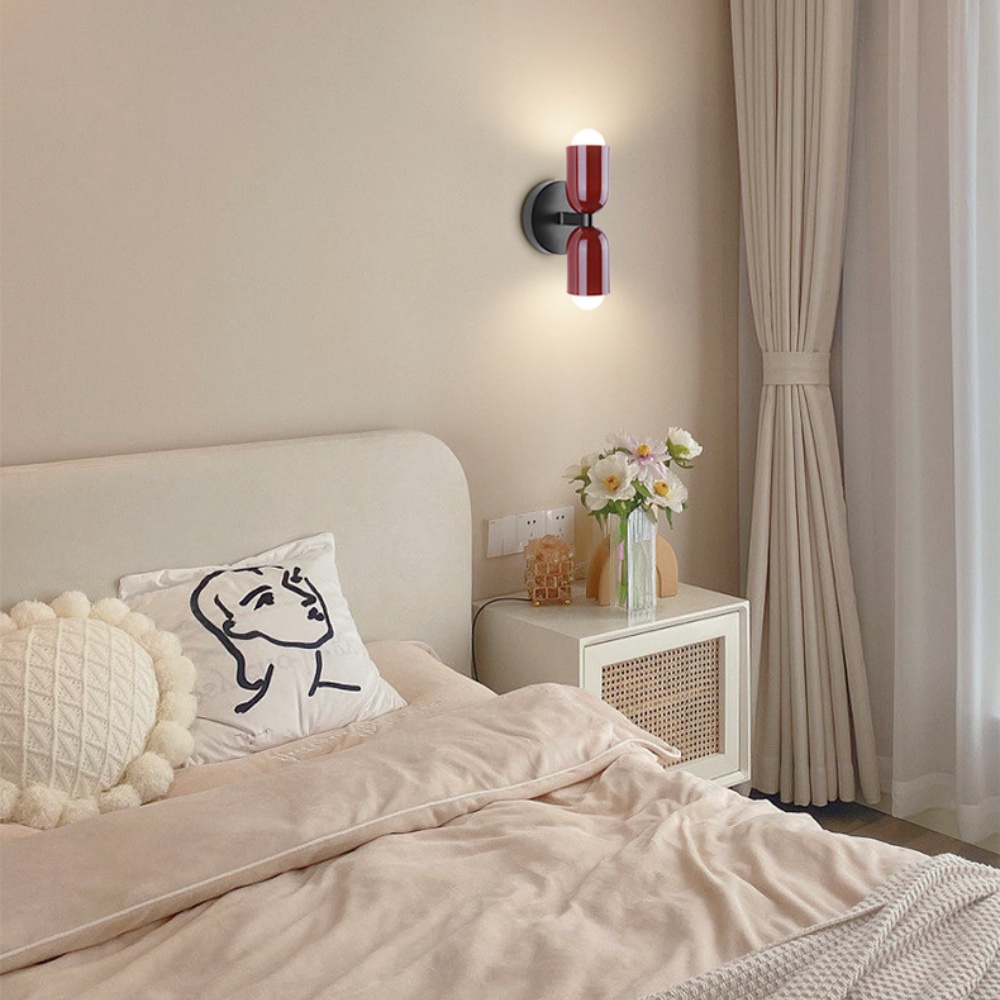 Nordic Multicolor Double Head Wall Lamp Bedroom Bedside Corridor Wall Light