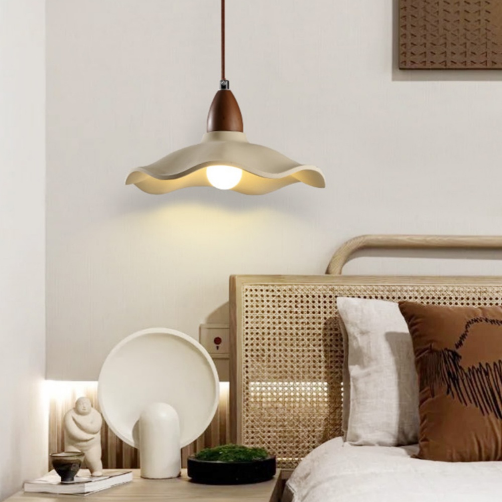 Wabi-sabi Chandelier Dining Room Bedroom Solid Wood Pendant Light