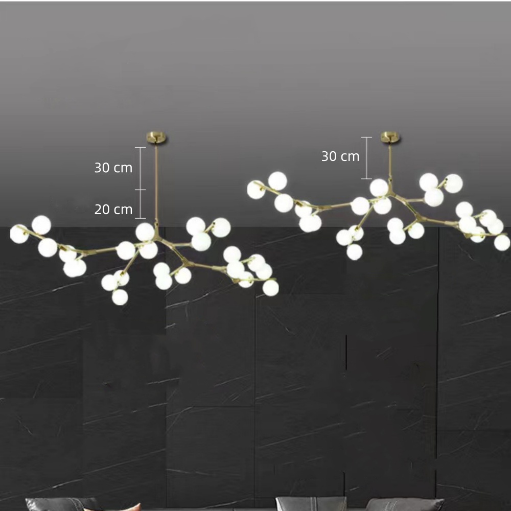 Modern Glass Ball Molecular Chandelier Living Room Pendant Light