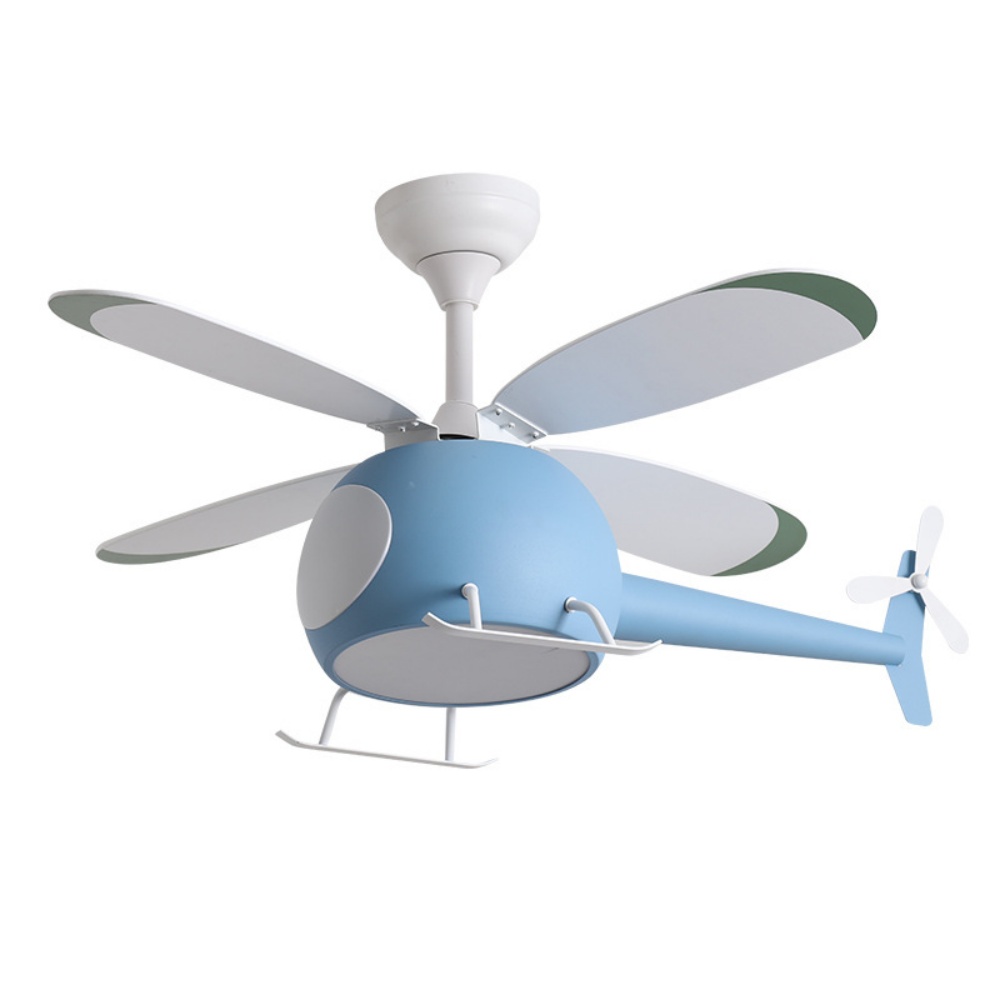 Children's Bedroom Cartoon Helicopter Smart Ceiling Fan Lamp