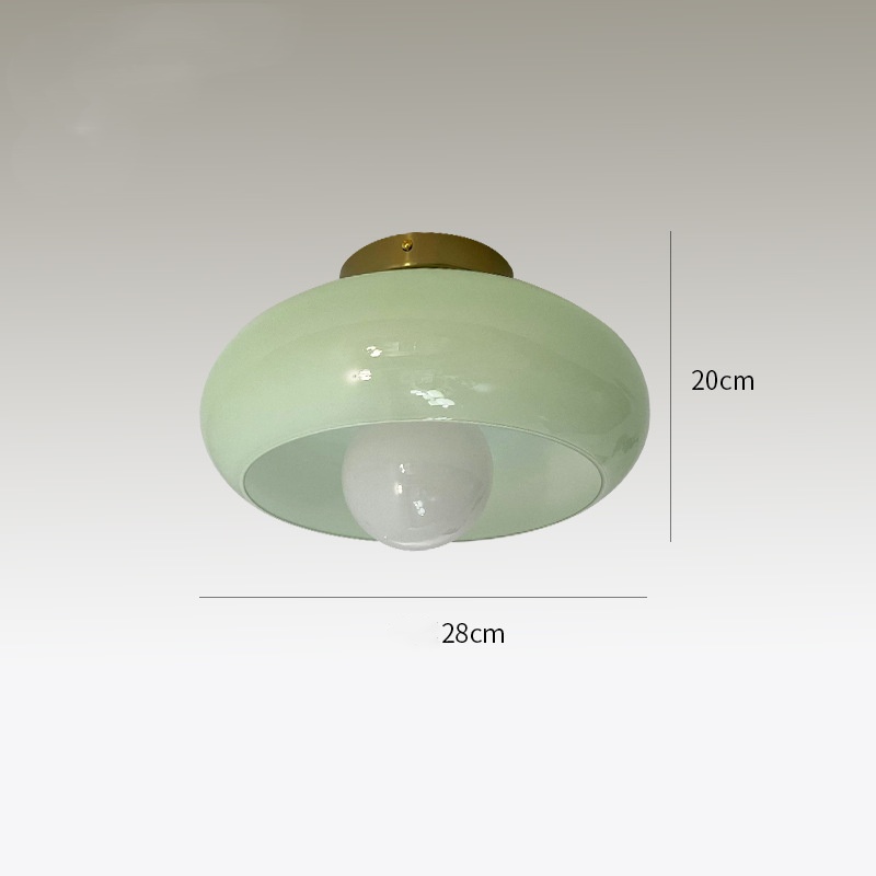 French Vintage Hallway Ceiling Light Recessed Glass Lamp for Dining Room
