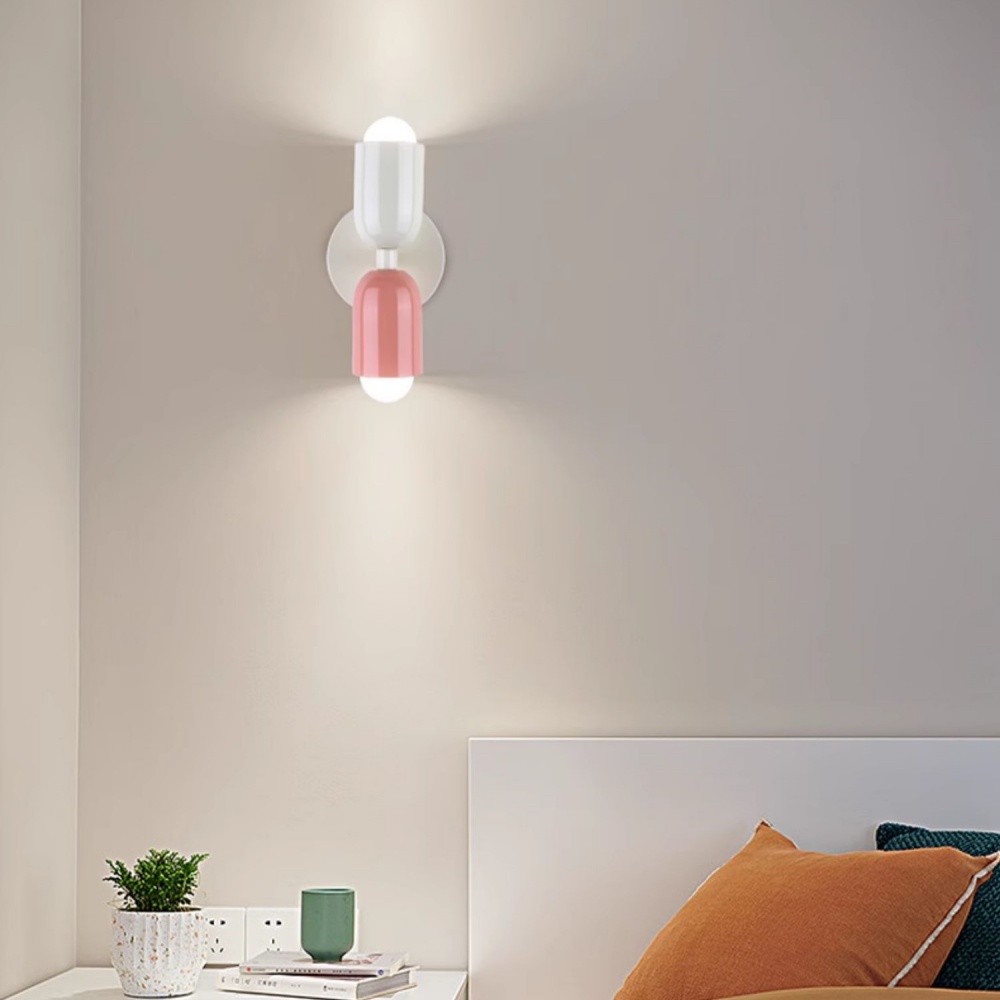 Nordic Multicolor Double Head Wall Lamp Bedroom Bedside Corridor Wall Light