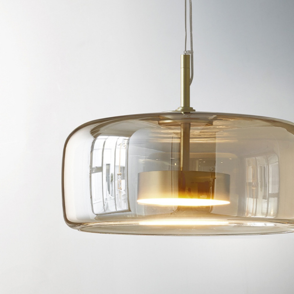 Modern Simple Dining Room Glass Single Head Pendant Light