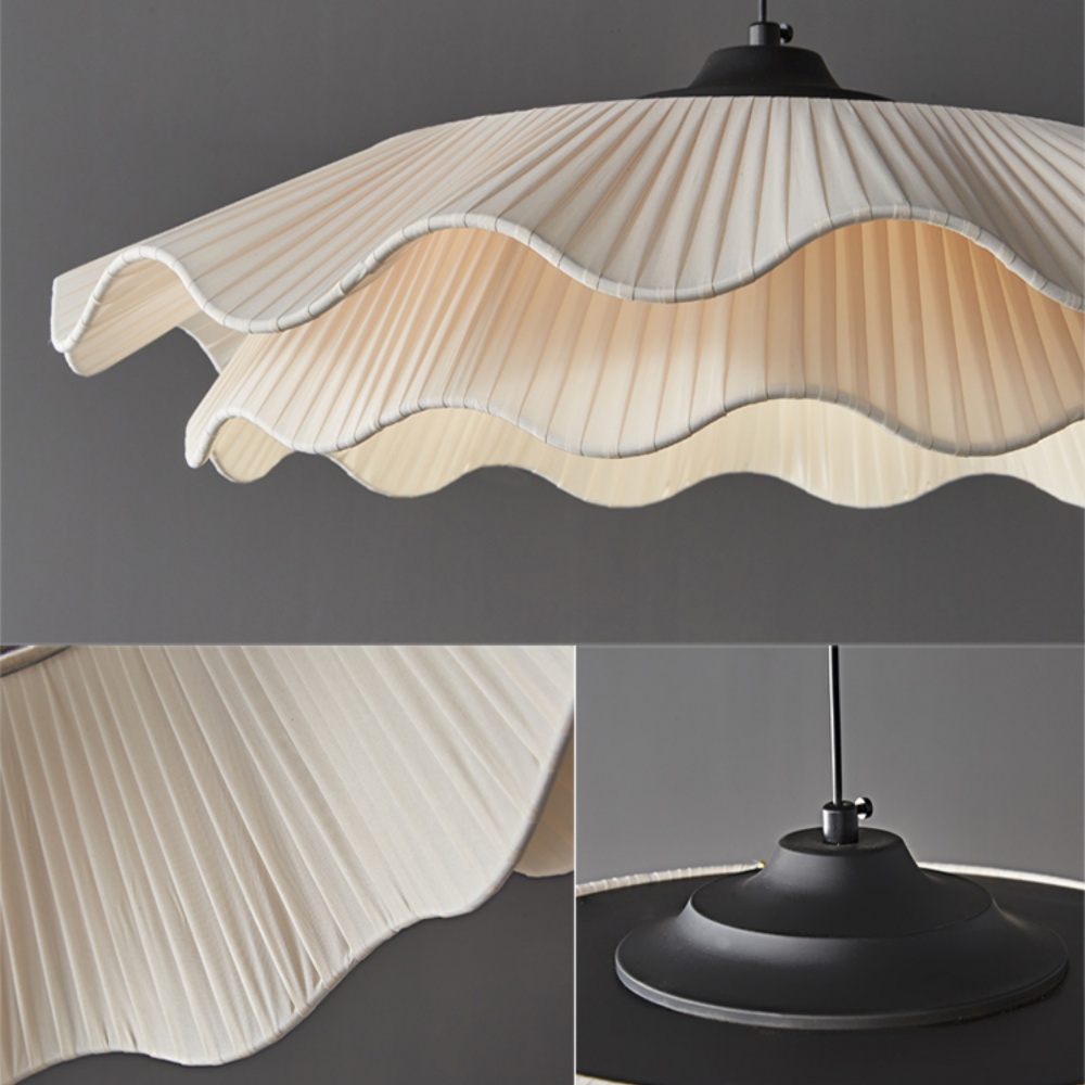 French Simple Fabric Pendant Light For Bedroom Dining Room