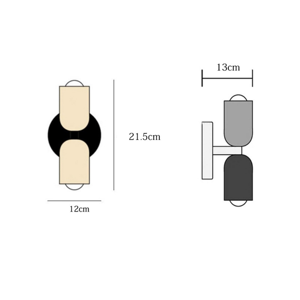 Nordic Multicolor Double Head Wall Lamp Bedroom Bedside Corridor Wall Light