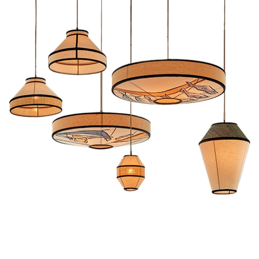 Wabi-sabi Creative Graffiti Pendant Light Restaurant Hotel Lamp