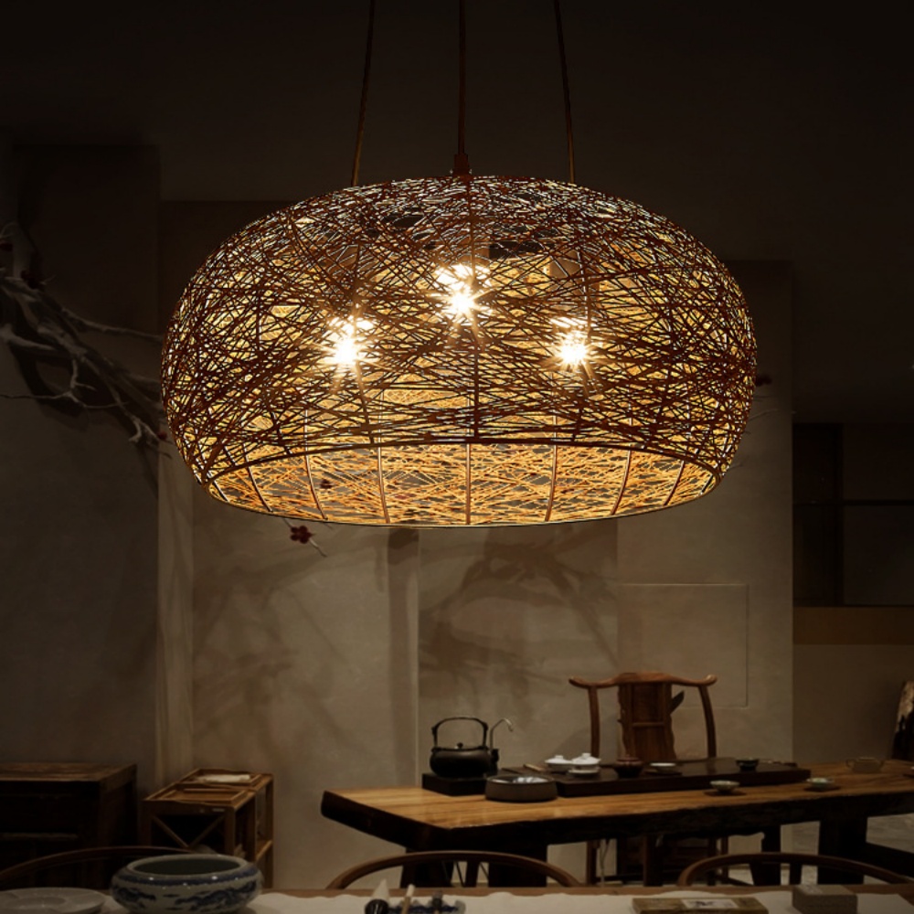 Vintage Hand-wove Hemp Rope Pendant Light