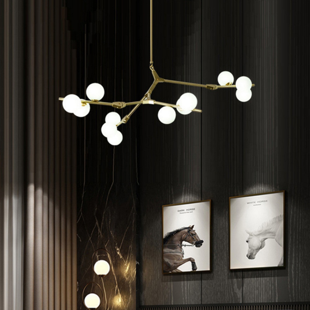 Modern Glass Ball Molecular Chandelier Living Room Pendant Light