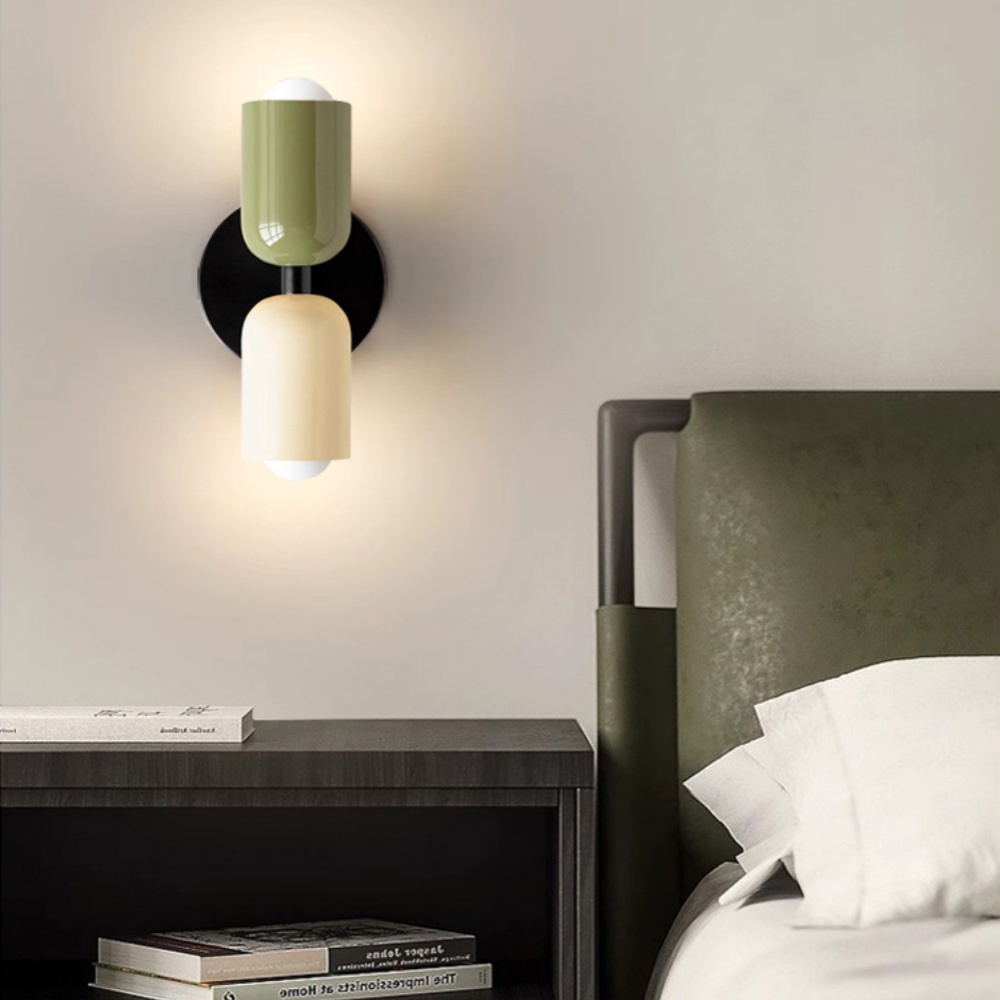 Nordic Multicolor Double Head Wall Lamp Bedroom Bedside Corridor Wall Light