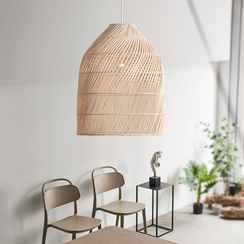 Classic Rattan Bell Dining Room Pendant Light