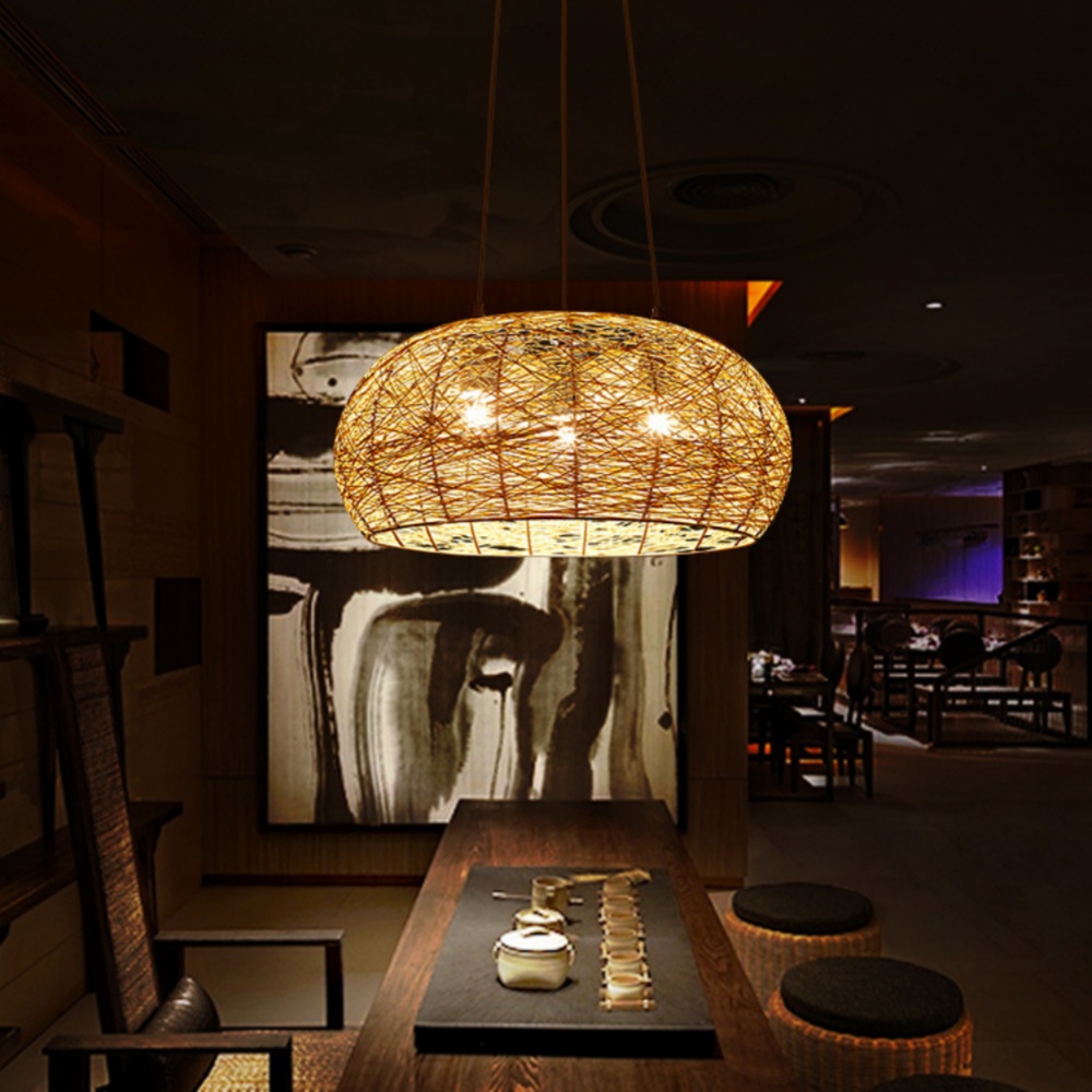 Vintage Hand-wove Hemp Rope Pendant Light