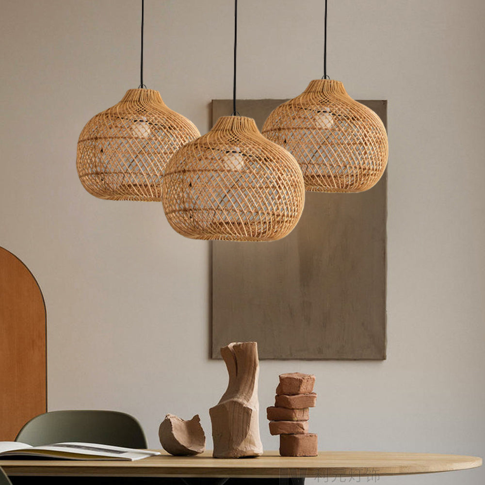 Handmade Rattan Lampshade Wicker Lamp Rustic Pendant Light