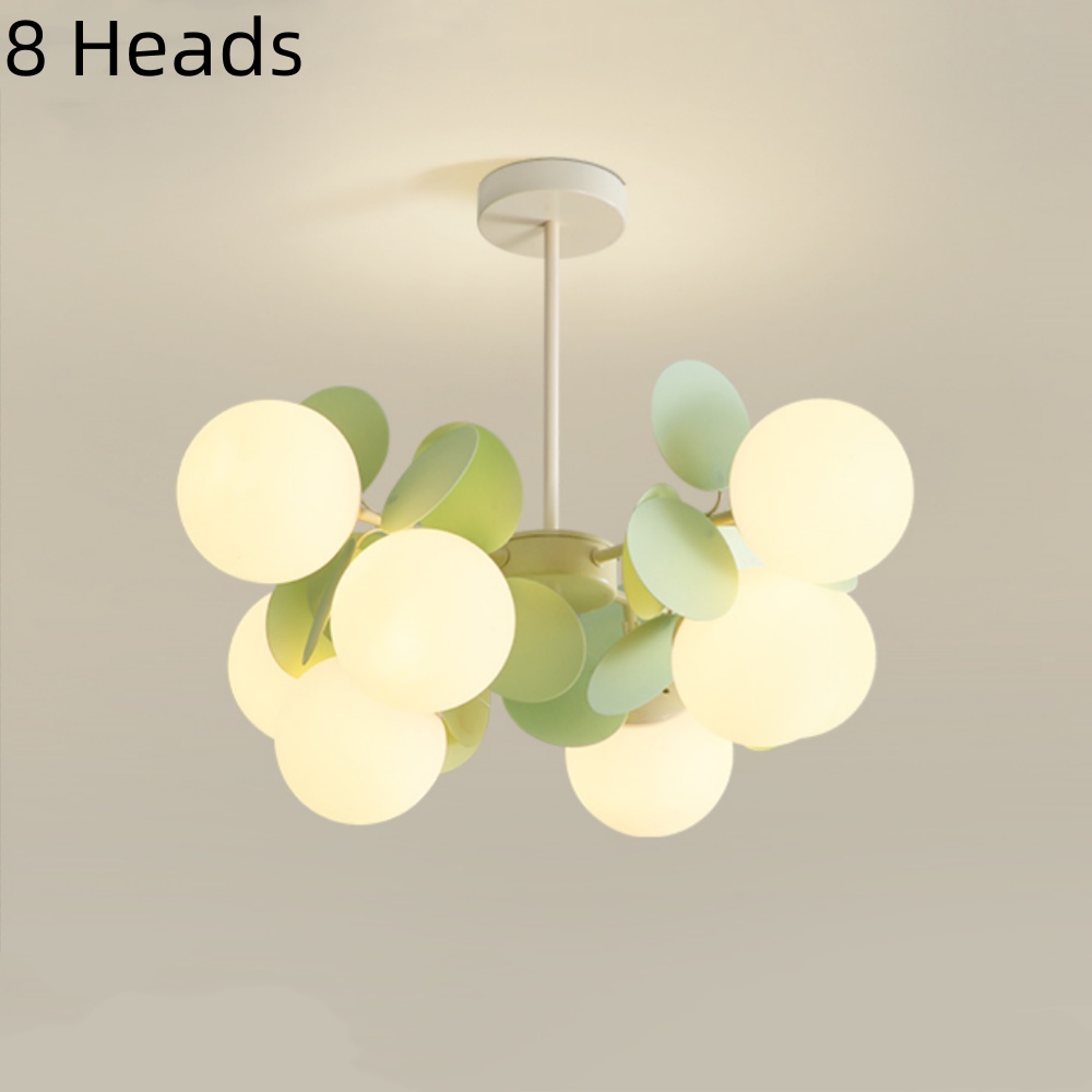 12 Heads French Green Pendant Light Living Room Bedroom Lamp
