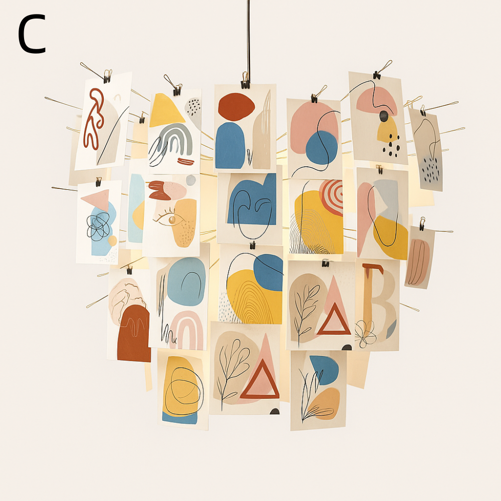Nordic Art DIY Album Card Pendant Light Living Room Bedroom Chandelier