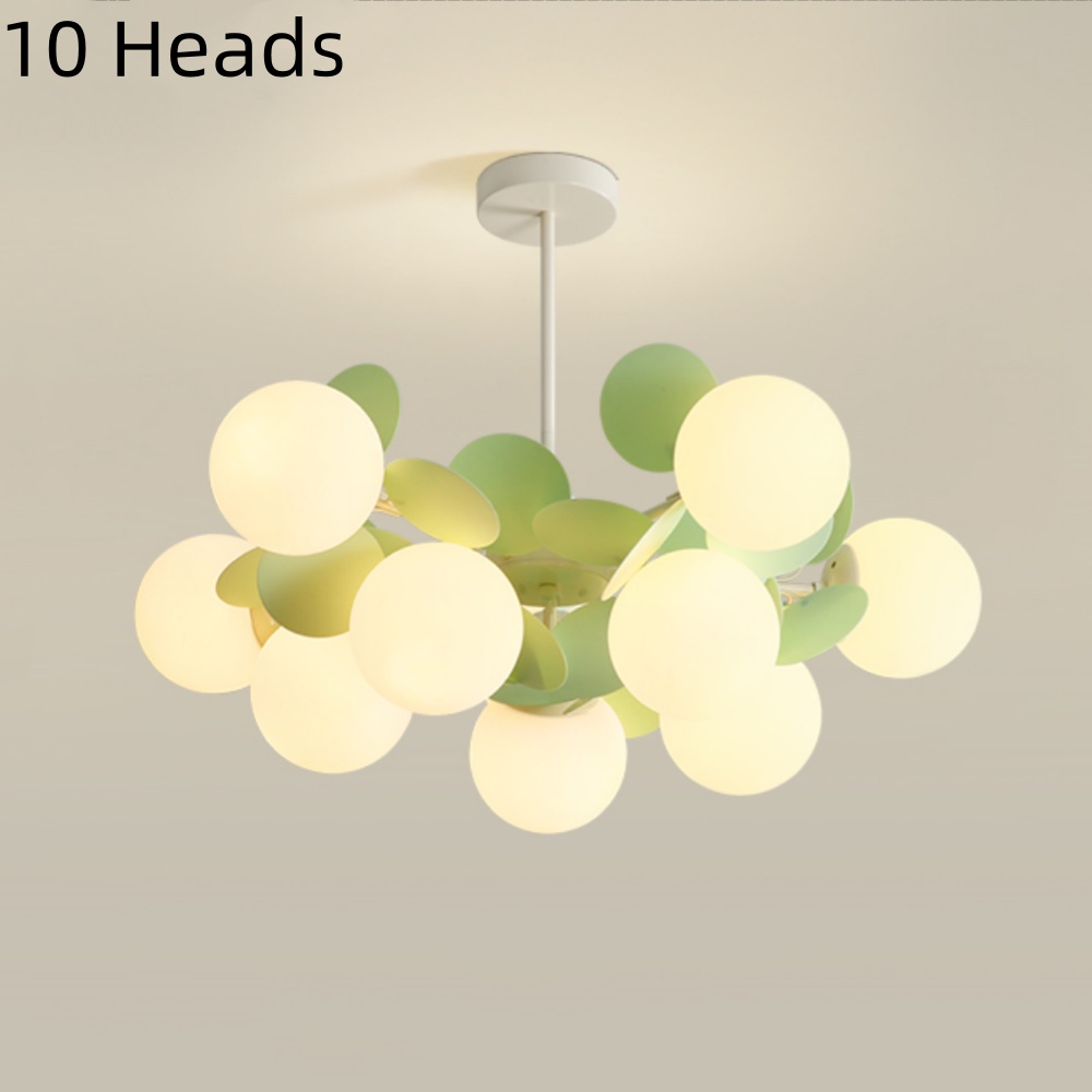 12 Heads French Green Pendant Light Living Room Bedroom Lamp