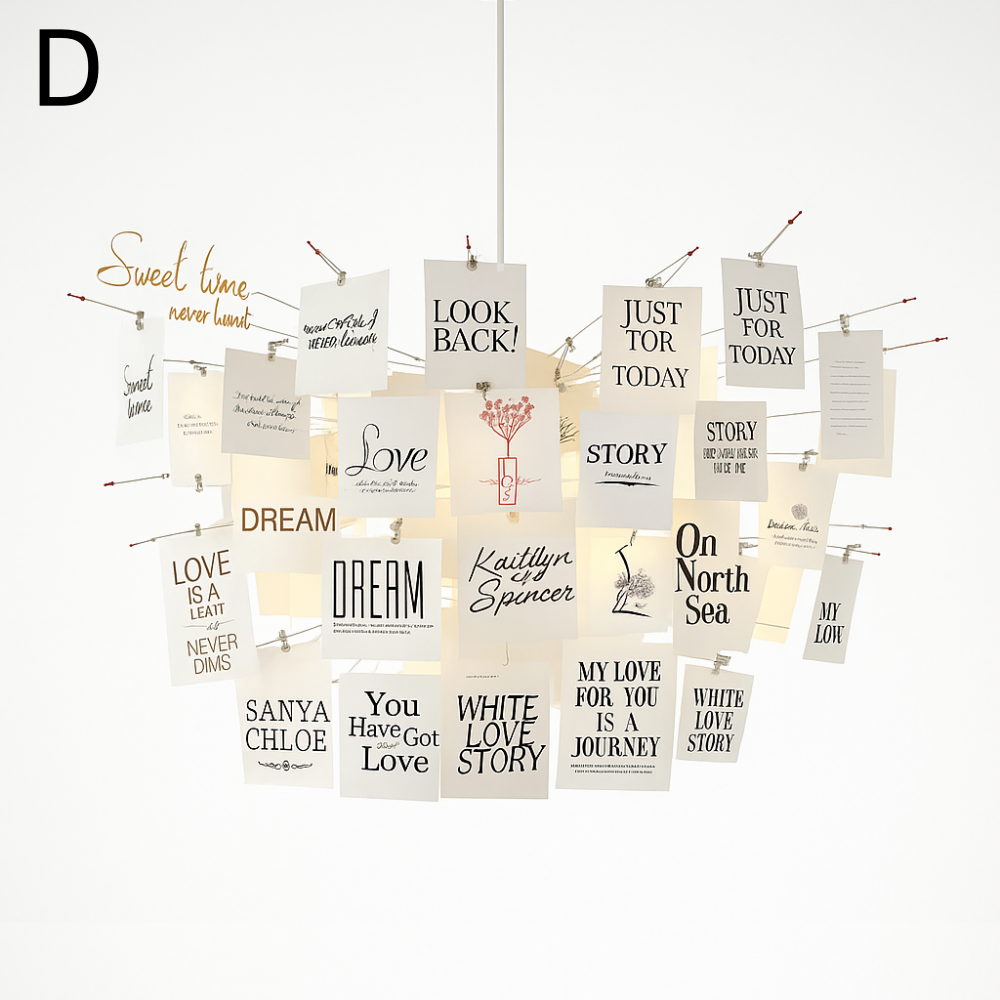 Nordic Art DIY Album Card Pendant Light Living Room Bedroom Chandelier