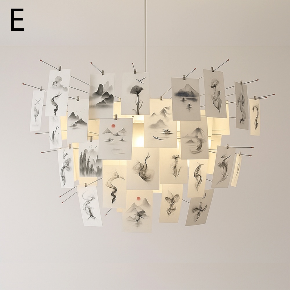 Nordic Art DIY Album Card Pendant Light Living Room Bedroom Chandelier