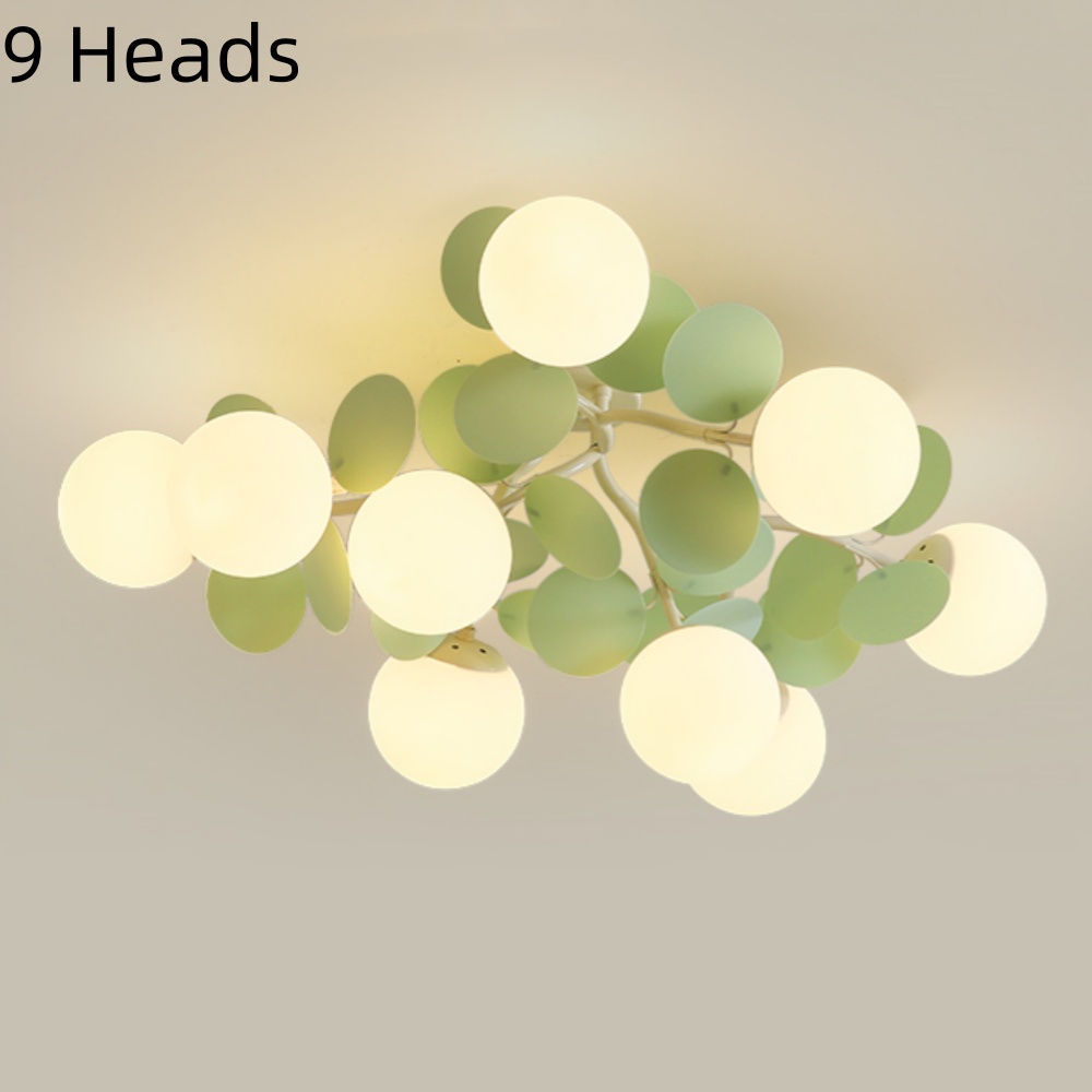 12 Heads French Green Pendant Light Living Room Bedroom Lamp