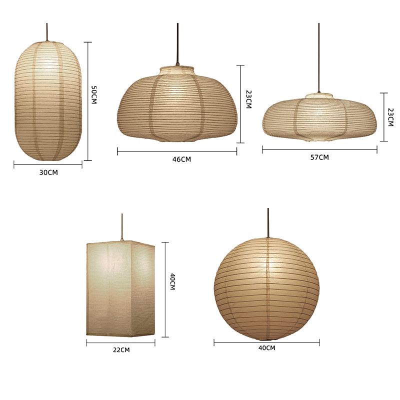 Lantern Traditional Paper Hanging Pendant Lamp