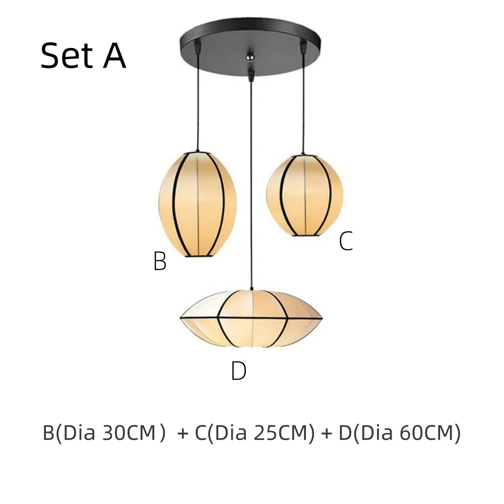 Vintage Dining Room Lantern Satin Pendant Lights