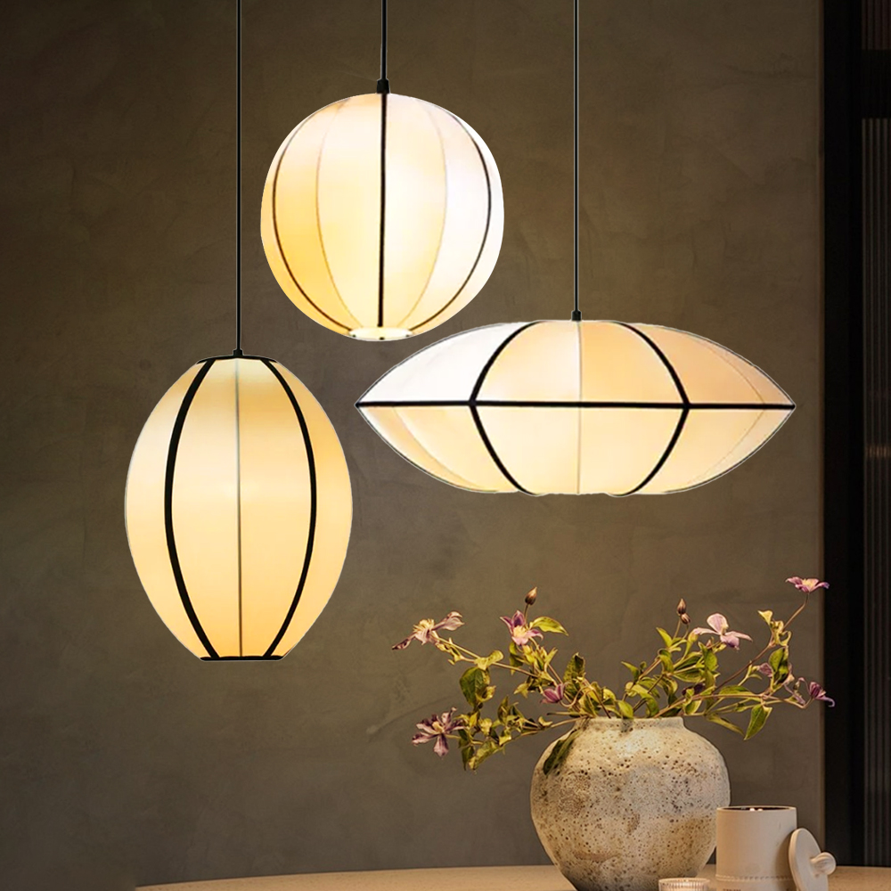 Vintage Dining Room Lantern Satin Pendant Lights
