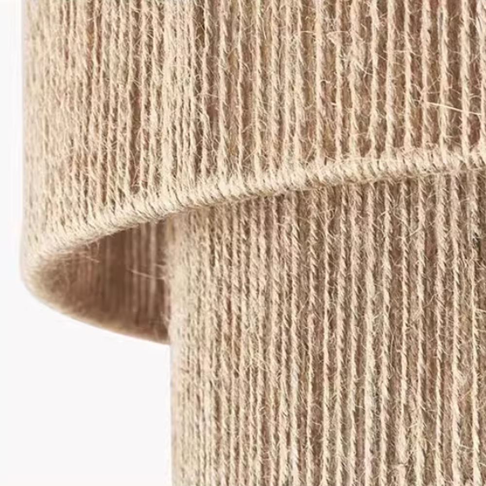 Wabi-sabi Style Living Room Bedroom Lamp Double Layer Hemp Rope Ceiling Light