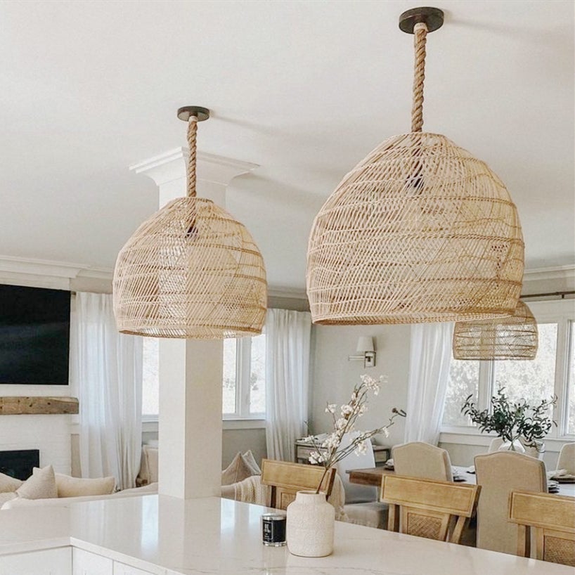 Nordic Rattan Hanging Light Shades Living Room Pendant Lamp Shade